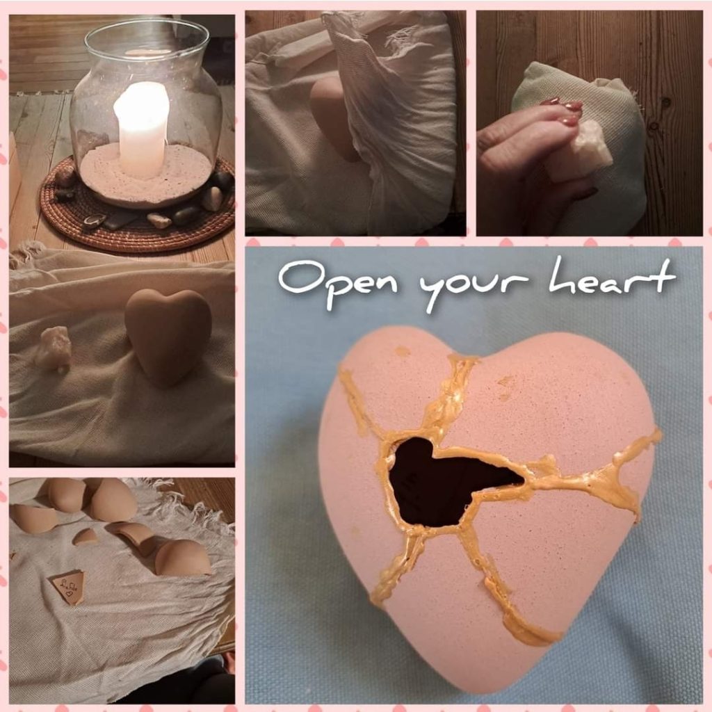 Workshop Open Your Heart bij Coachpraktijk Lizenda – ritueel met keramisch hart over heling, verzachting en ruimte voor jezelf