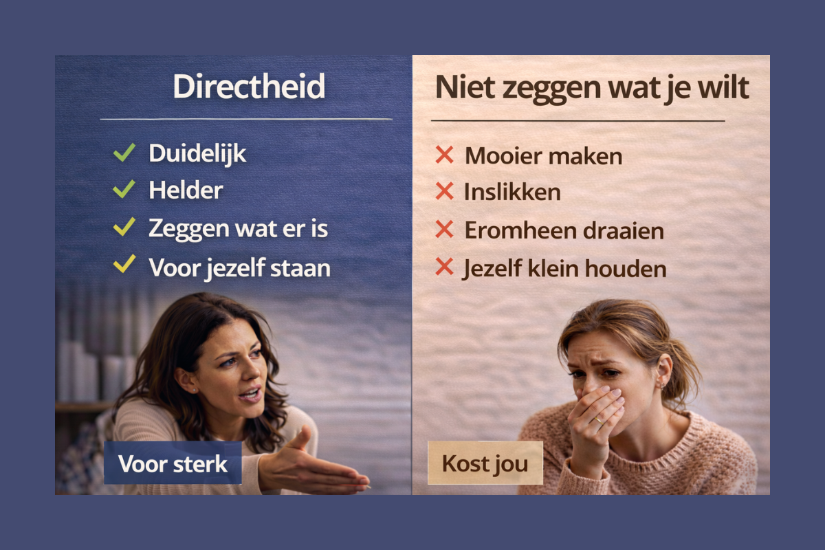 Twee vrouwen in contrast waarbij één zich uitspreekt en de ander zich inhoudt en stil blijftzonder titel (1)